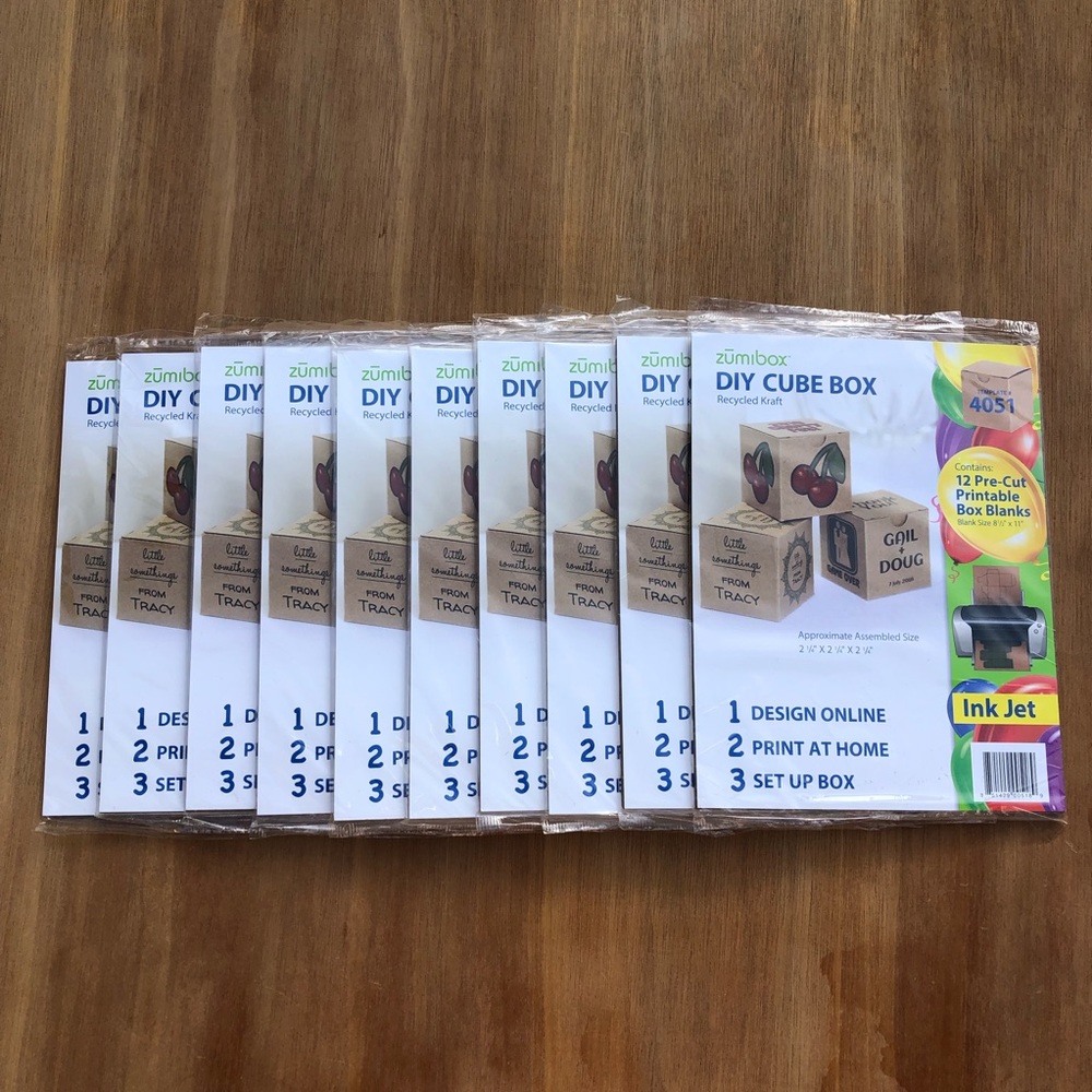 Zumibox DIY Cube Box Recycled Kraft Template #4051